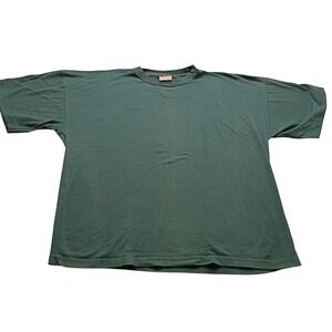 Whitefish Bay Men's Short Sleeve T-Shirt Teal Green V-Stitch Crew Neck Size XL